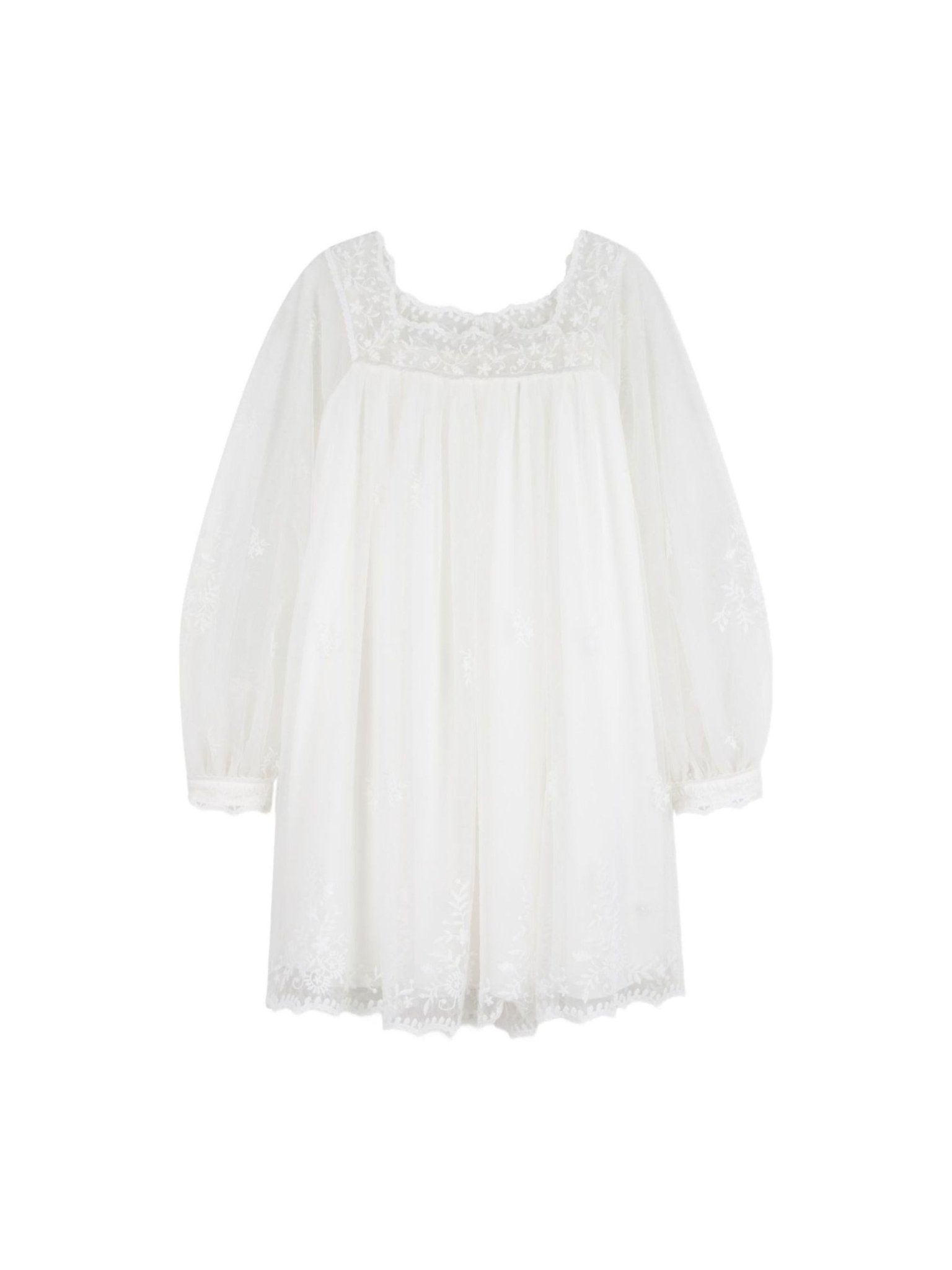 Abito per bambina Chloé Kids bianco in pizzo a fiori - Rubino Kids