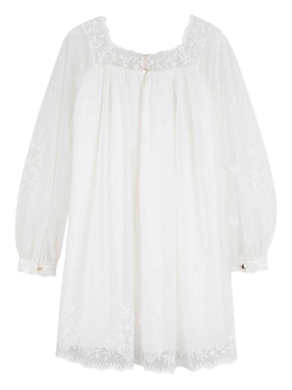 Abito per bambina Chloé Kids bianco in pizzo a fiori - Rubino Kids