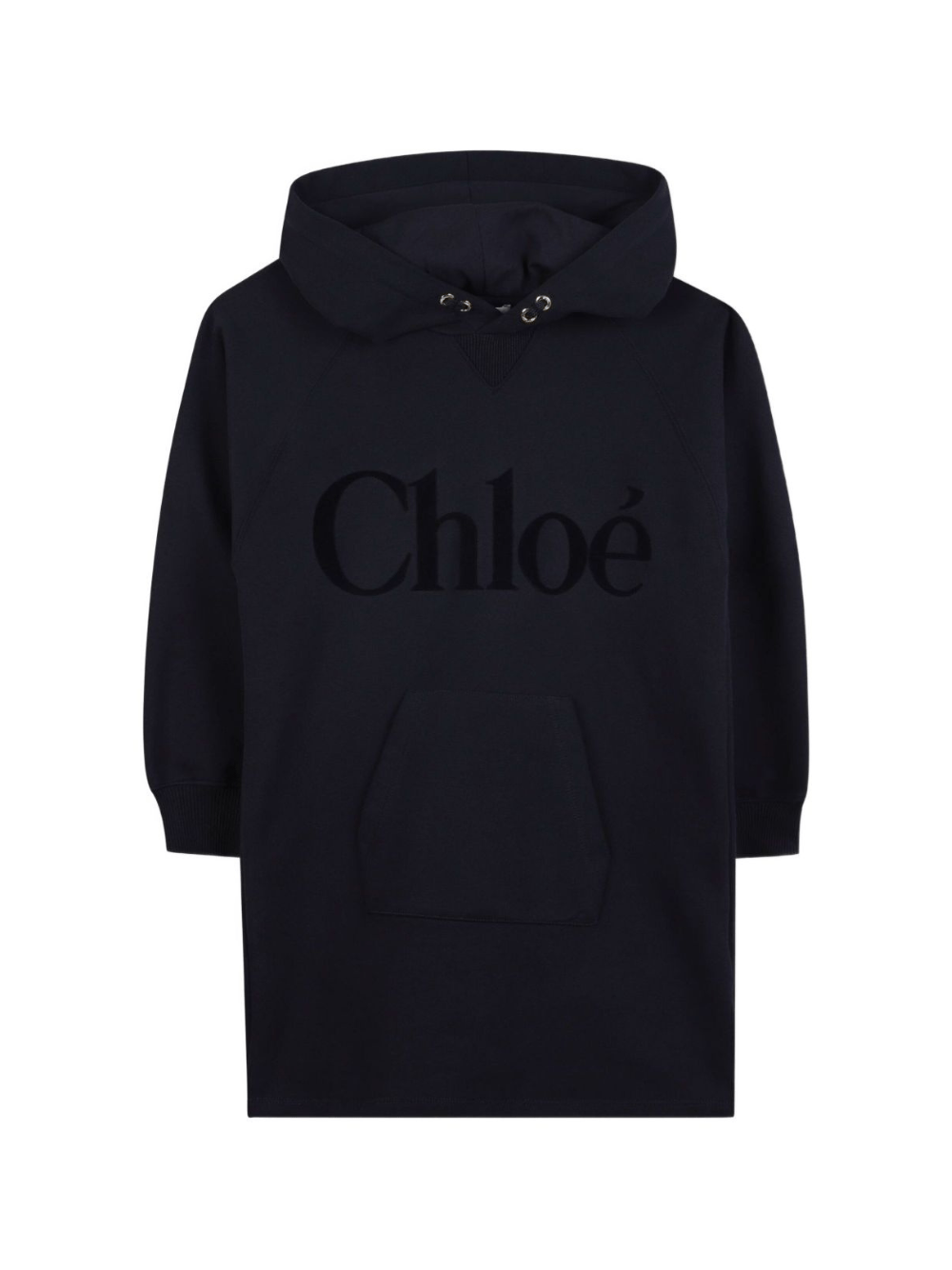 Abito per bambina Chloé Kids blu con design oversize con logo - Rubino Kids
