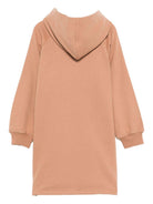 Abito per bambina Chloé Kids marrone con cappuccio e logo ricamato - Rubino Kids