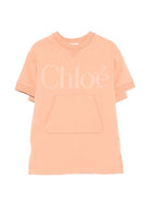 Abito per bambina Chloé Kids rosa con logo sul davanti - Rubino Kids