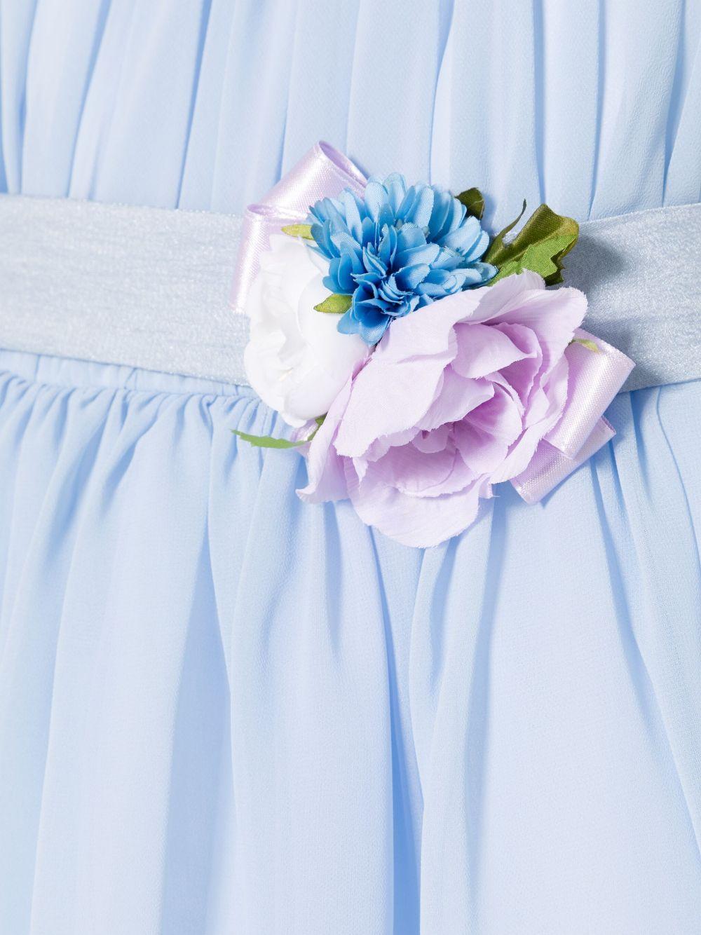 Abito per bambina Colorichiari azzurro con applicazione a fiori - Rubino Kids