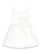 Abito per bambina Colorichiari bianco con applicazione a fiori - Rubino Kids