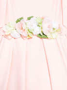 Abito per bambina Colorichiari rosa con applicazione a fiori - Rubino Kids