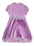 Abito per bambina Colorichiari viola a fiori con dettagli in tulle - Rubino Kids