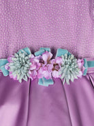 Abito per bambina Colorichiari viola a fiori con dettagli in tulle - Rubino Kids