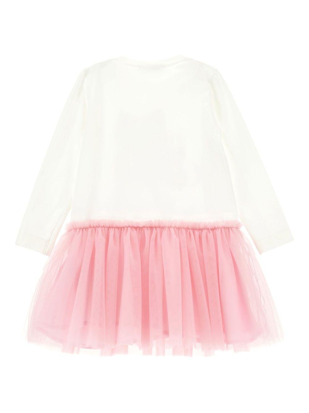 Abito per bambina Disney x Monnalisa bianco con gonna in tulle linea Stitch - Rubino Kids