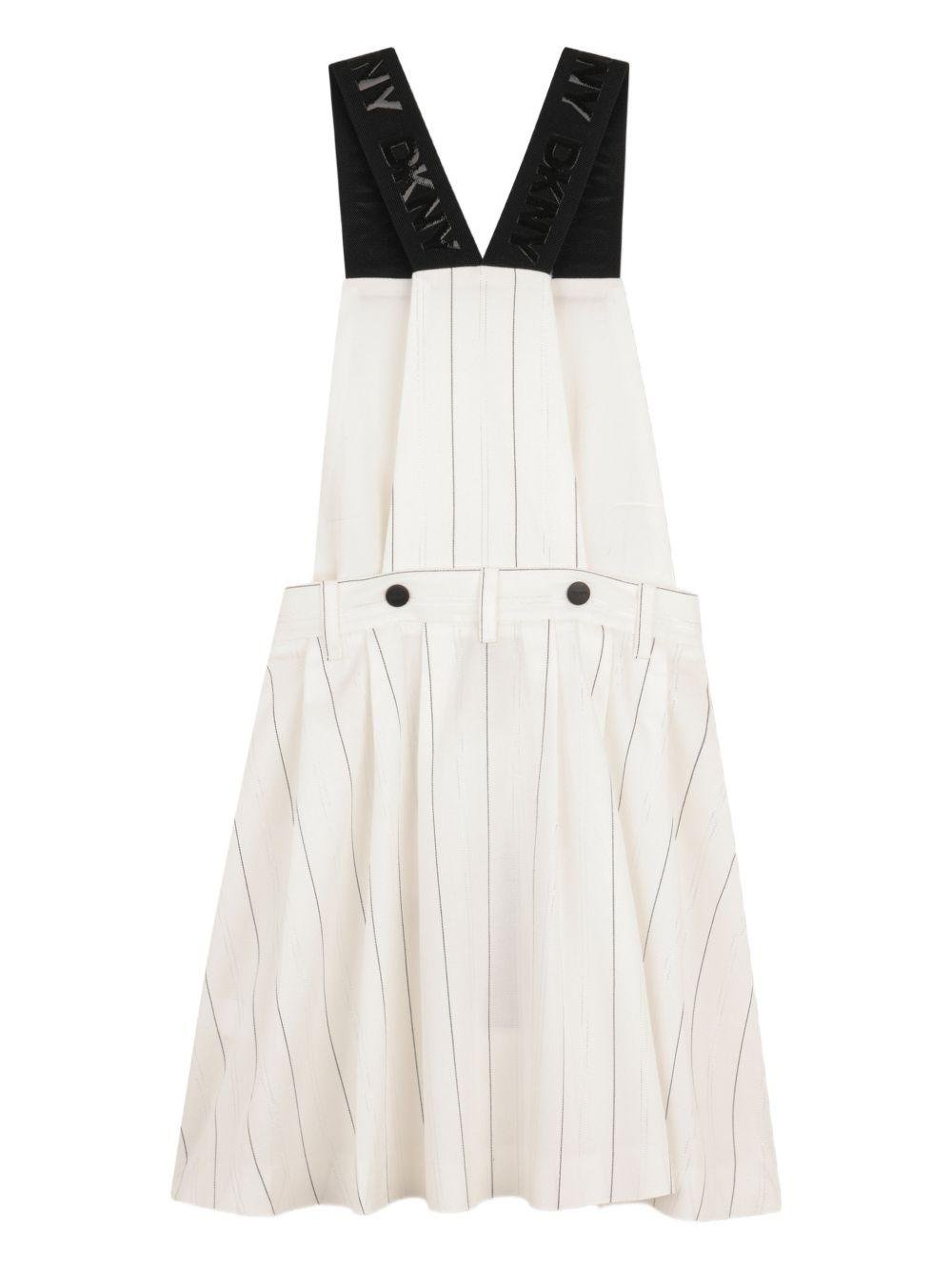 Abito per bambina Dkny Kids bianco con motivo gessato - Rubino Kids