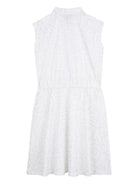Abito per bambina DKNY Kids bianco con stampa logo all - over - Rubino Kids