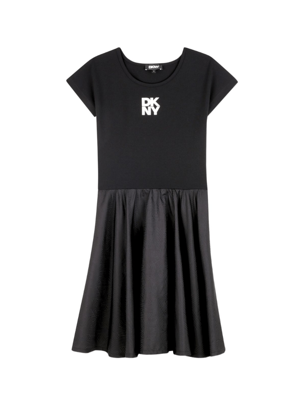 Abito per bambina DKNY Kids nero con dettaglio con logo - Rubino Kids