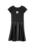 Abito per bambina DKNY Kids nero con dettaglio con logo - Rubino Kids