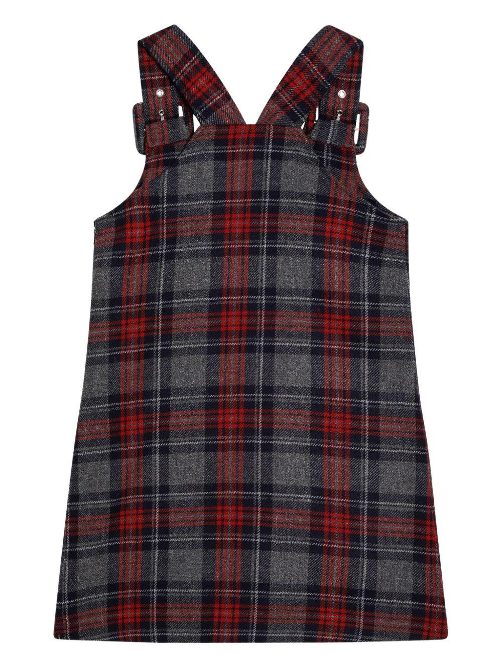 Abito per bambina Dolce & Gabbana grigio con motivo a quadri rosso e blu - Rubino Kids