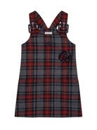 Abito per bambina Dolce & Gabbana grigio con motivo a quadri rosso e blu - Rubino Kids