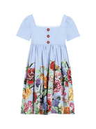 Abito per bambina Dolce & Gabbana Kids azzurro con scollatura quadrata - Rubino Kids