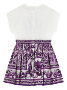 Abito per bambina Dolce & Gabbana Kids viola con stampa maioliche - Rubino Kids