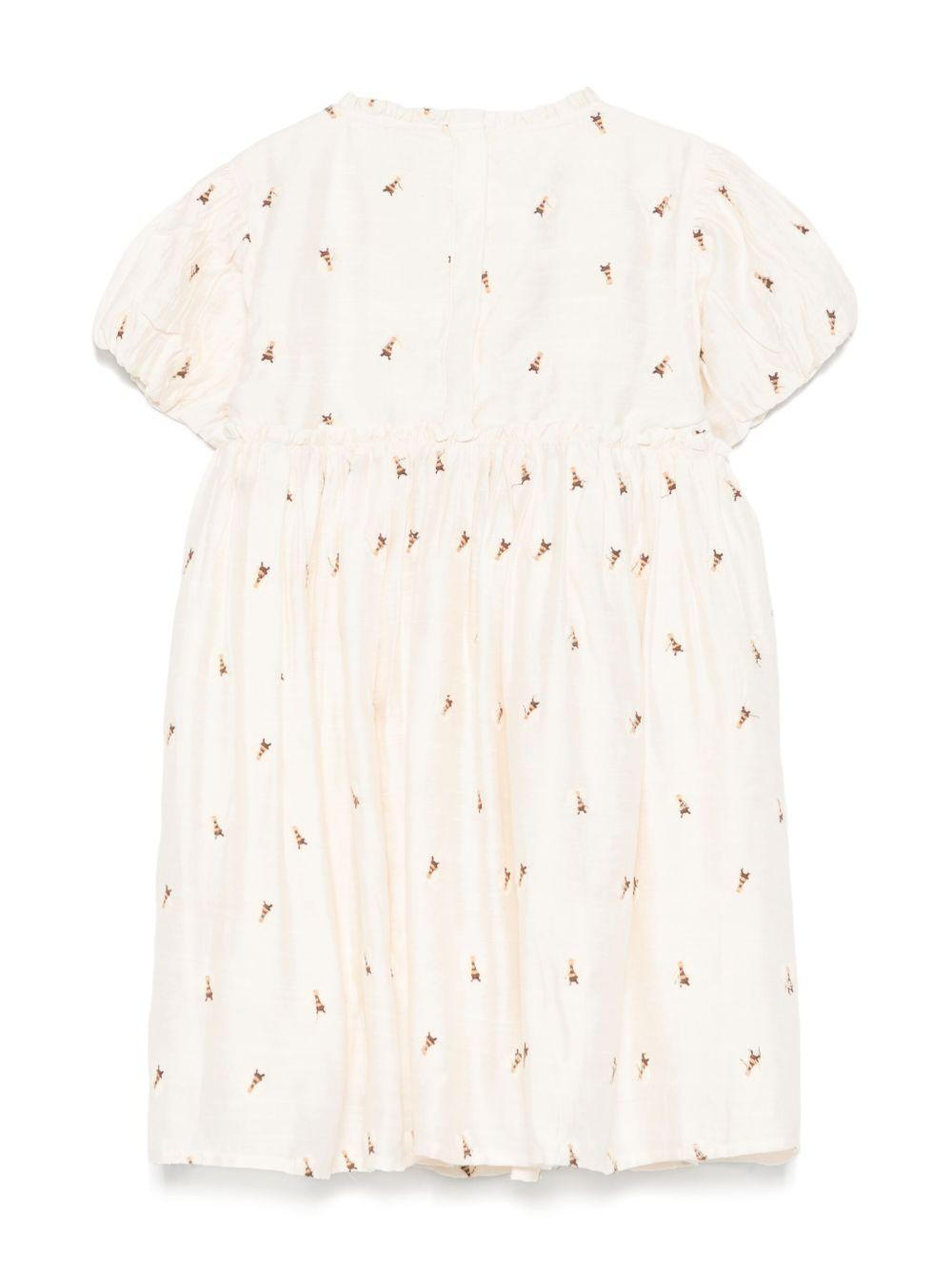 Abito per bambina Donsje Clarize beige con rifiniture con ruches - Rubino Kids