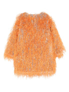 Abito per bambina Douuod Kids arancione con frange decorative - Rubino Kids