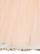 Abito per bambina Douuod Kids beige in tulle con dettagli con ruches e paillettes - Rubino Kids