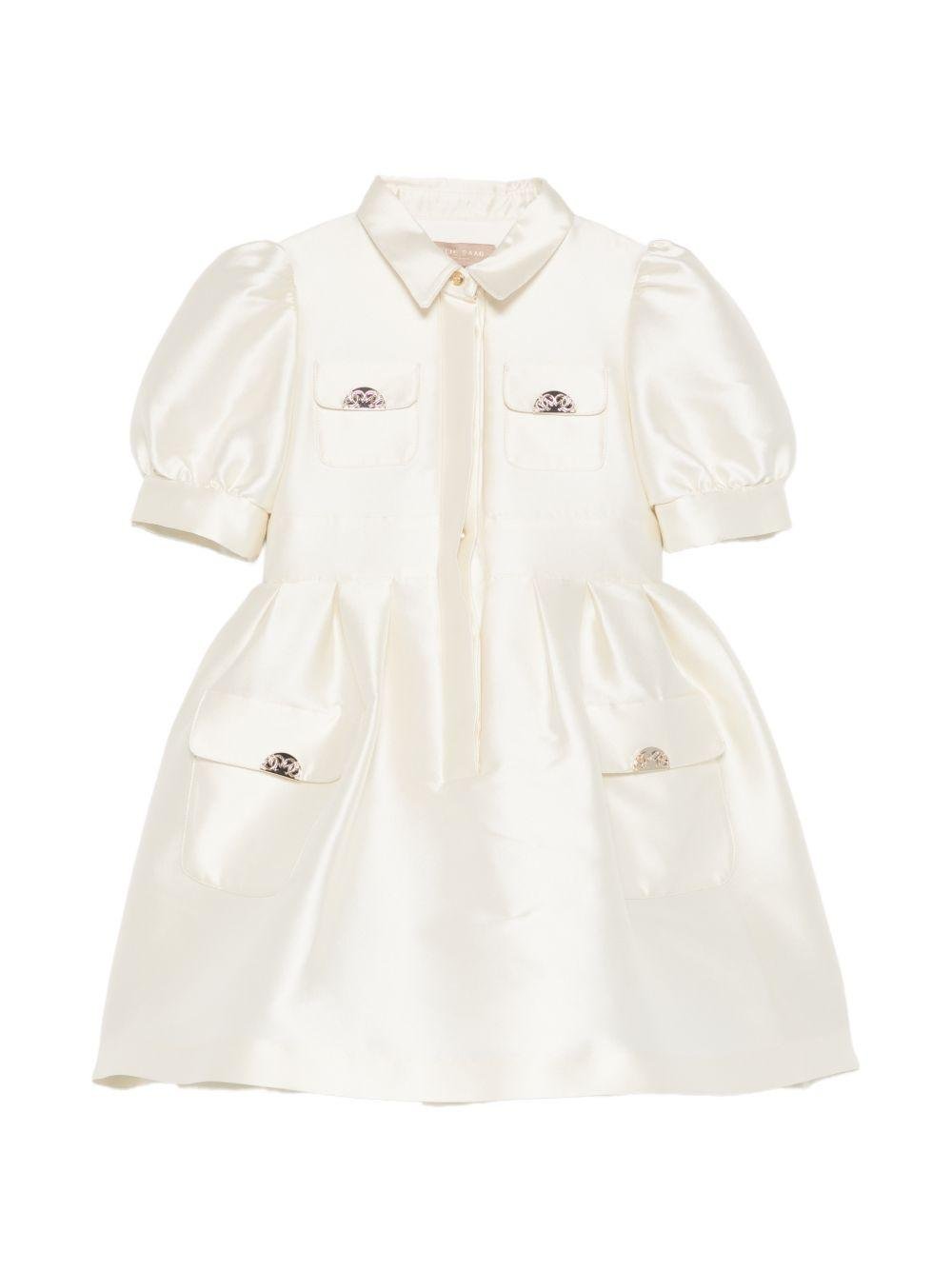 Abito per bambina Elie Saab bianco con colletto classico - Rubino Kids