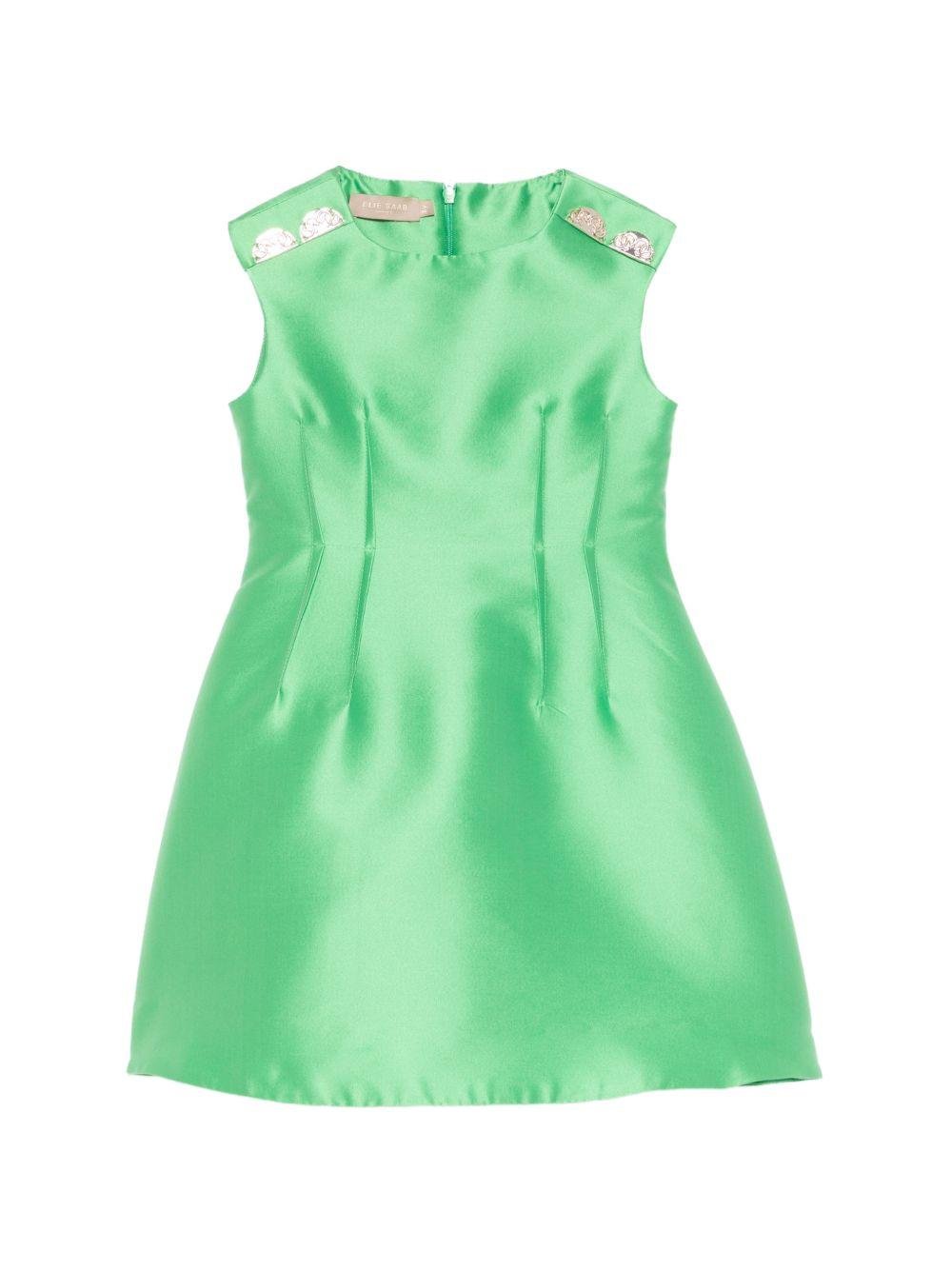 Abito per bambina Elie Saab Junior verde con decorazioni sulle spalle - Rubino Kids