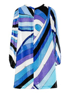 Abito per bambina Emilio Pucci Junior blu in velluto - Rubino Kids