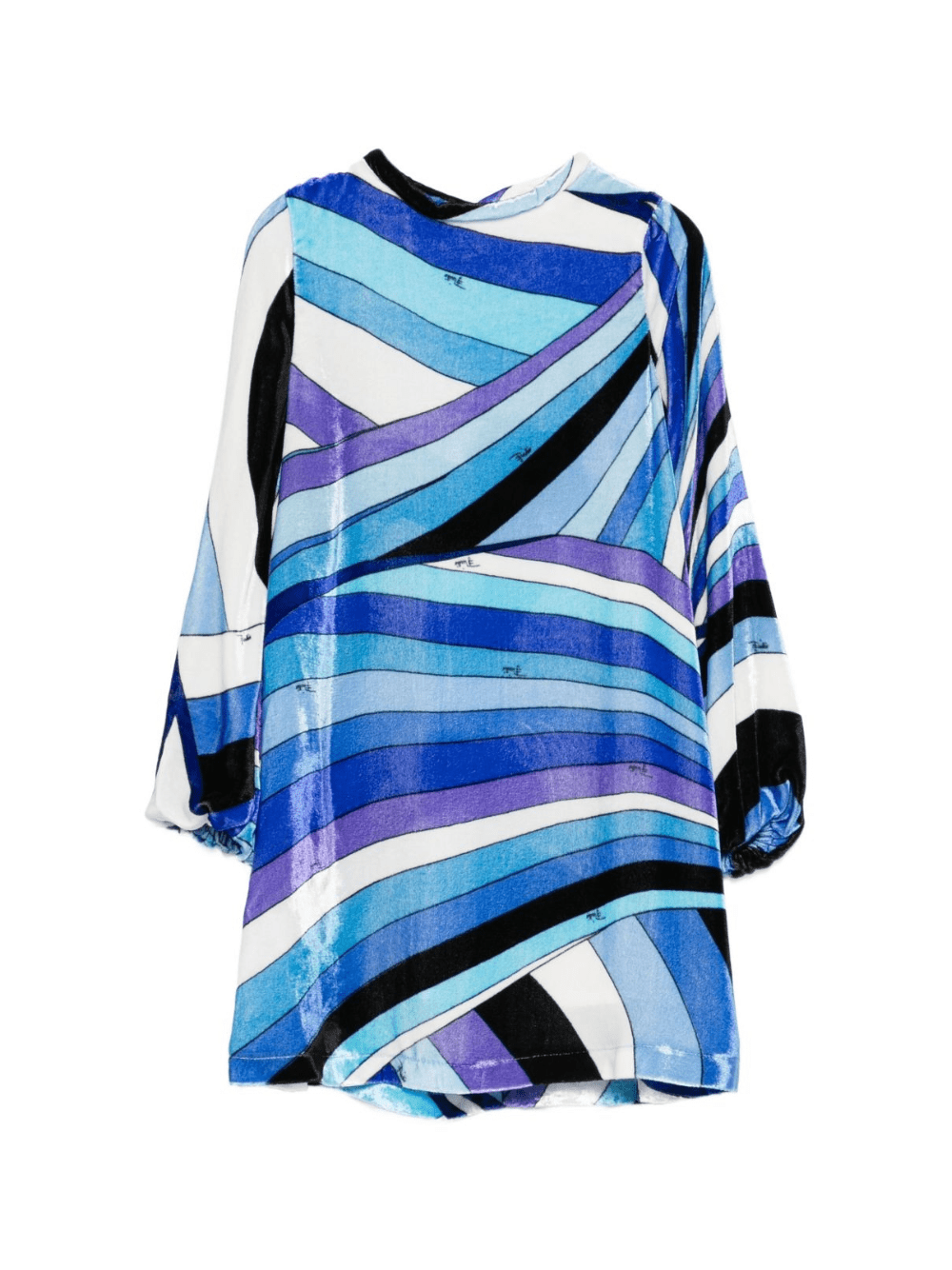 Abito per bambina Emilio Pucci Junior blu in velluto - Rubino Kids