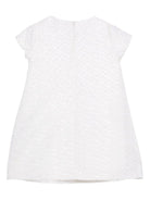 Abito per bambina Emporio Armani Kids bianco con fiocco testurizzato - Rubino Kids