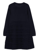 Abito per bambina Emporio Armani Kids blu con scollo tondo - Rubino Kids