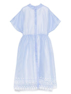 Abito per bambina Fendi Kids azzurro in seta con motivo con ricamo - Rubino Kids