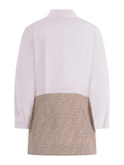Abito per bambina Fendi Kids multicolore con gonna in tessuto jacquard - Rubino Kids