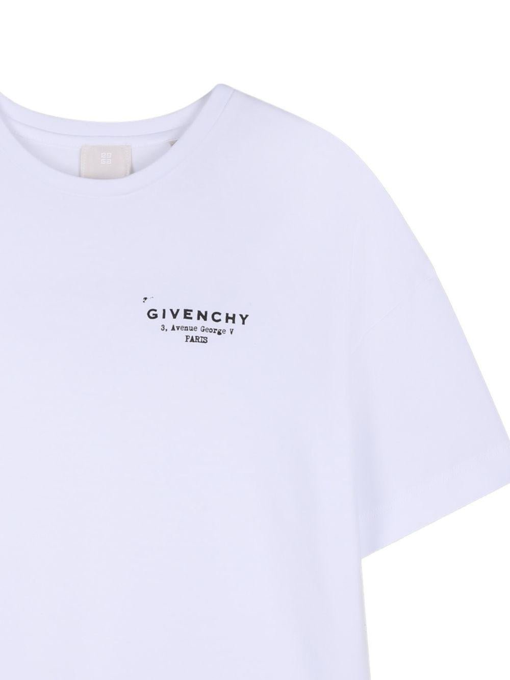 Abito per bambina Givenchy Kids bianco con stampa logo sul davanti - Rubino Kids