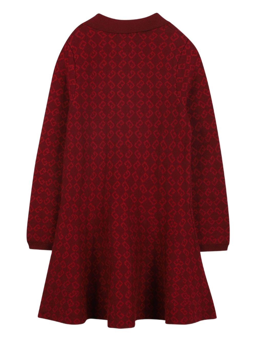 Abito per bambina Givenchy Kids rosso con monogramma jacquard - Rubino Kids