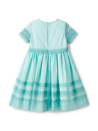 Abito per bambina Il Gufo azzurro corto plissettato - Rubino Kids