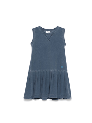 Abito per bambina Il Gufo blu con gonna svasata e stampa con logo laterale