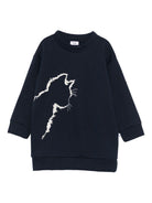 Abito per bambina Il Gufo blu con ricamo a forma di gatto - Rubino Kids