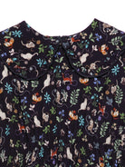 Abito per bambina Il Gufo blu con stampa di gatti - Rubino Kids