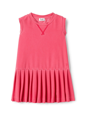 Abito per bambina Il Gufo fucsia con design corto smanicato