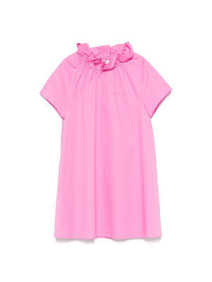 Fuchsia Il Gufo poplin dress for girls