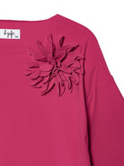 Abito per bambina Il Gufo rosso a fiori con maniche corte - Rubino Kids