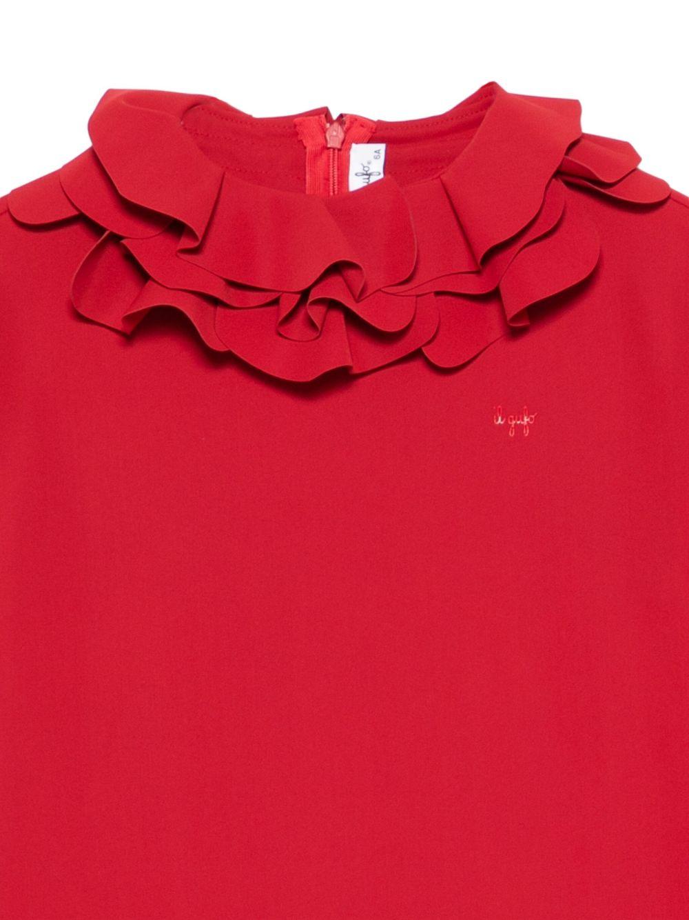 Abito per bambina Il Gufo rosso con balze a strati - Rubino Kids