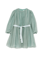 Abito per bambina Il Gufo verde con decorazioni glitter - Rubino Kids