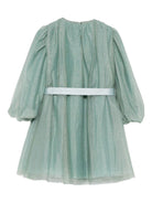 Abito per bambina Il Gufo verde con decorazioni glitter - Rubino Kids