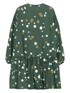 Abito per bambina Il Gufo verde con stampa a bolle - Rubino Kids