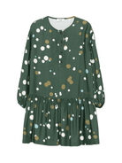 Abito per bambina Il Gufo verde con stampa a bolle - Rubino Kids