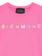 Abito per bambina John Richmond Junior fucsia con logo gommato - Rubino Kids