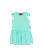 Abito per bambina John Richmond Junior verde acquamarina con dettaglio con cinturino - Rubino Kids