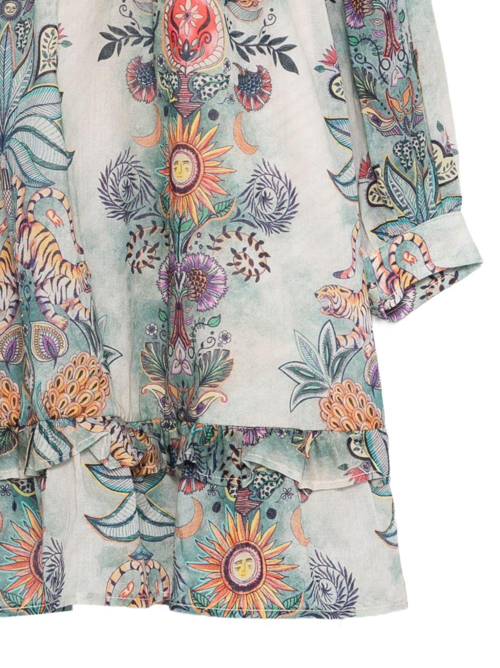 Abito per bambina Just Cavalli Kids Little Rogue multicolore con ruches - Rubino Kids