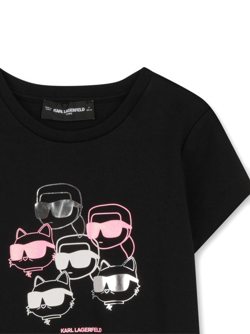 Abito per bambina Karl Lagerfeld Kids nero con stampa grafica - Rubino Kids