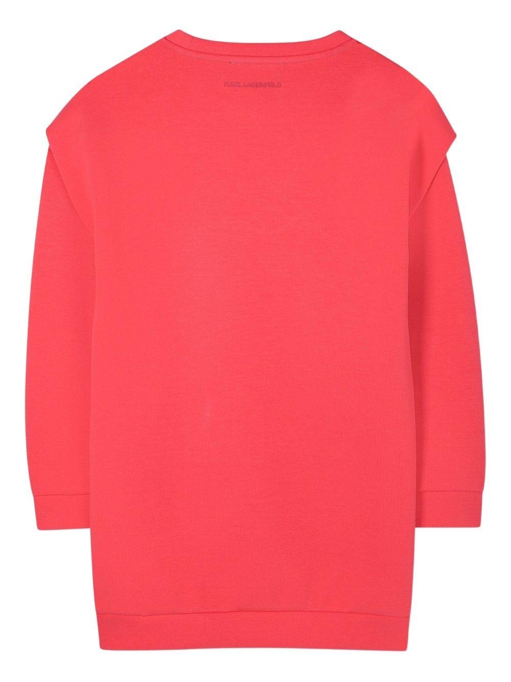 Abito per bambina Karl Lagerfeld Kids rosa con logo ricamato - Rubino Kids