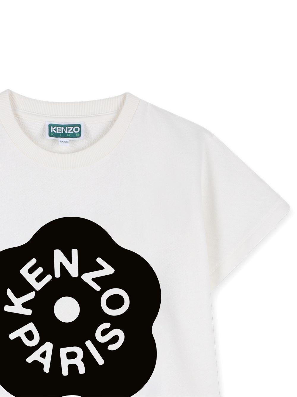 Abito per bambina Kenzo Kids bianco con dettaglio logo sul davanti - Rubino Kids